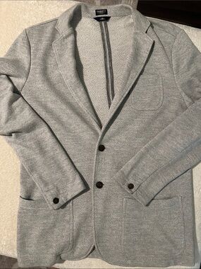 Faherty Light Heather Gray Knit Blazer Jacket